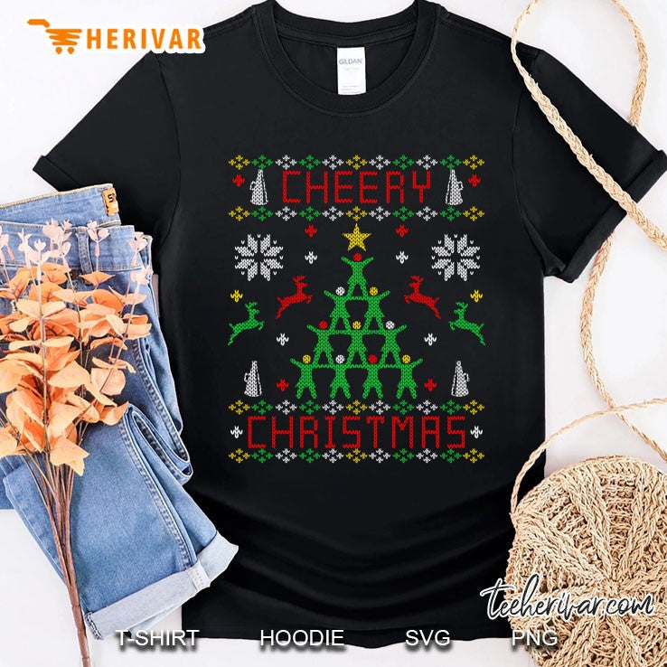 Cheering Cheerleader Ugly Christmas Sweater Party Shirt