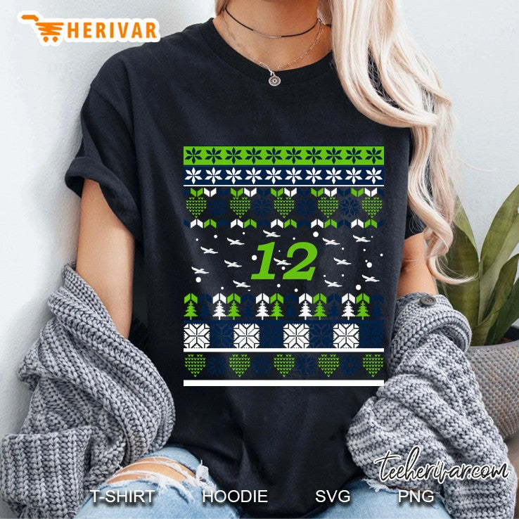 12 Flying Seahawks Ugly Christmas Sweater