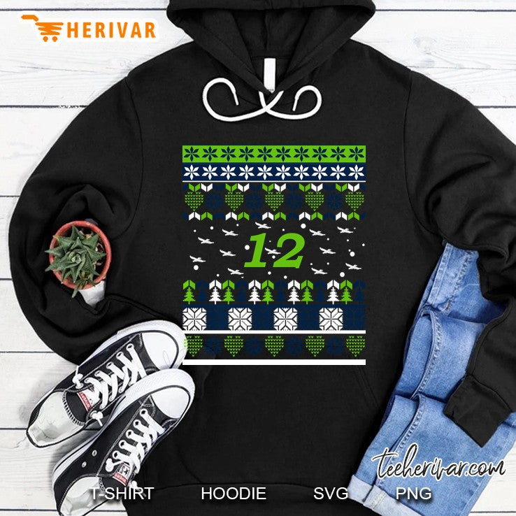 12 Flying Seahawks Ugly Christmas Sweater