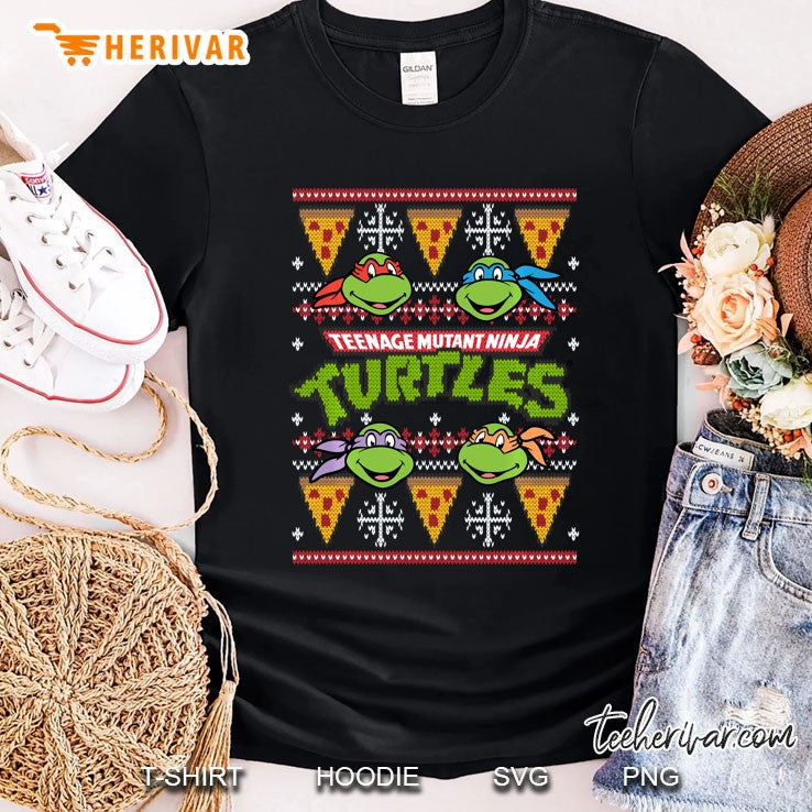 Tmnt Ugly Christmas Sweater With Pizza