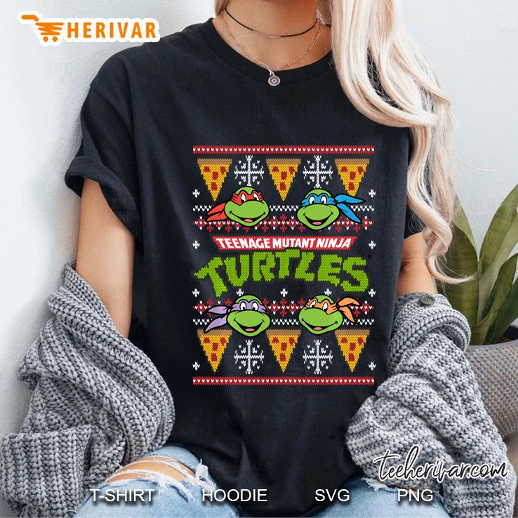 Tmnt Ugly Christmas Sweater With Pizza