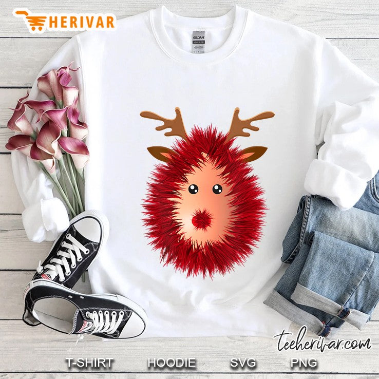 Funny Reindeer Boobs Ugly Christmas Sweater Tinsel Deer Nose