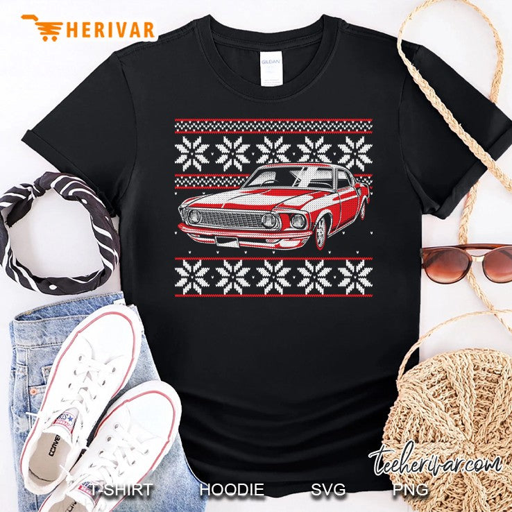 Vintage American Muscle Car Guy Ugly Christmas Sweater Style