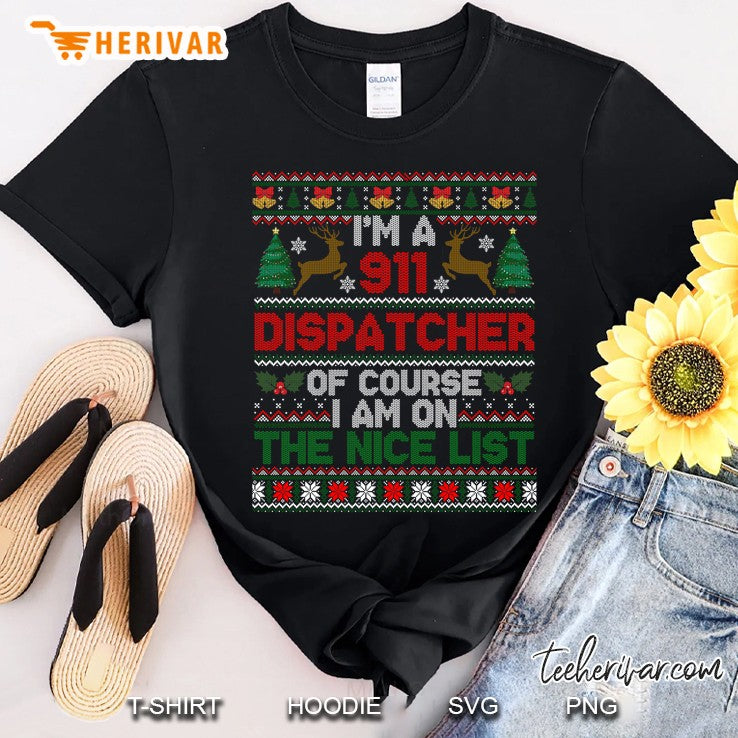 911 Dispatcher Nice List Ugly Christmas Sweater
