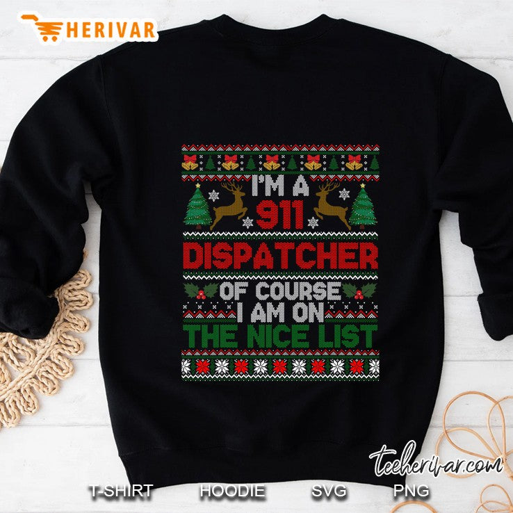 911 Dispatcher Nice List Ugly Christmas Sweater