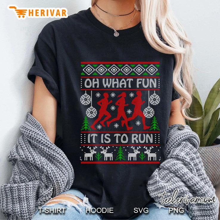 Ugly Christmas Sweater For Runners Gift Idea Running