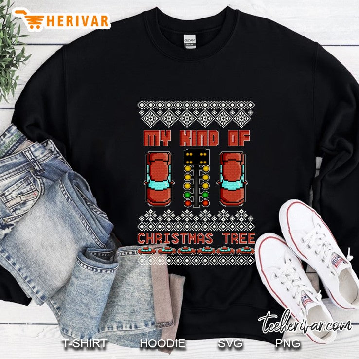 Drag Racing Christmas Tree Race Car Ugly Sweater