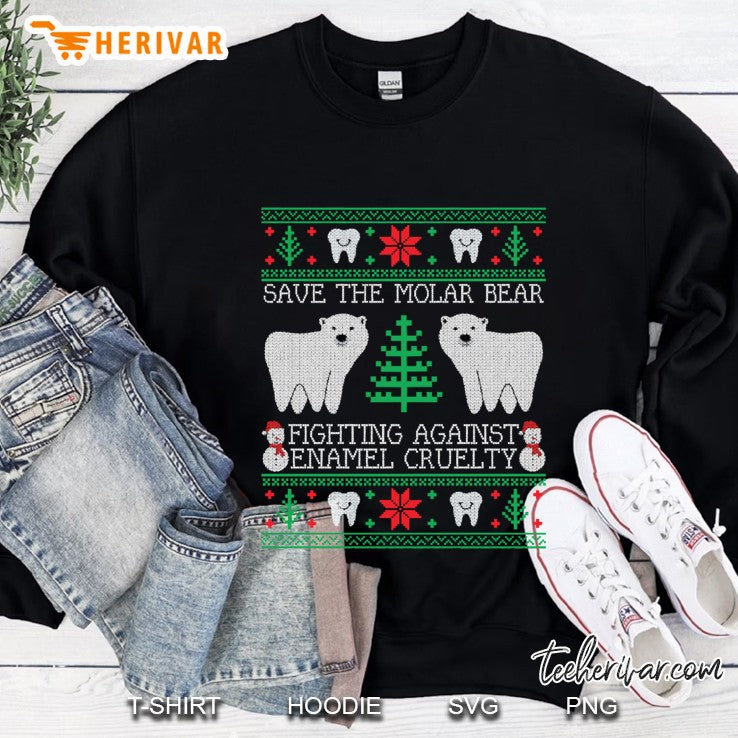 Save The Molar Bear Dental Dentist Ugly Christmas Sweaters