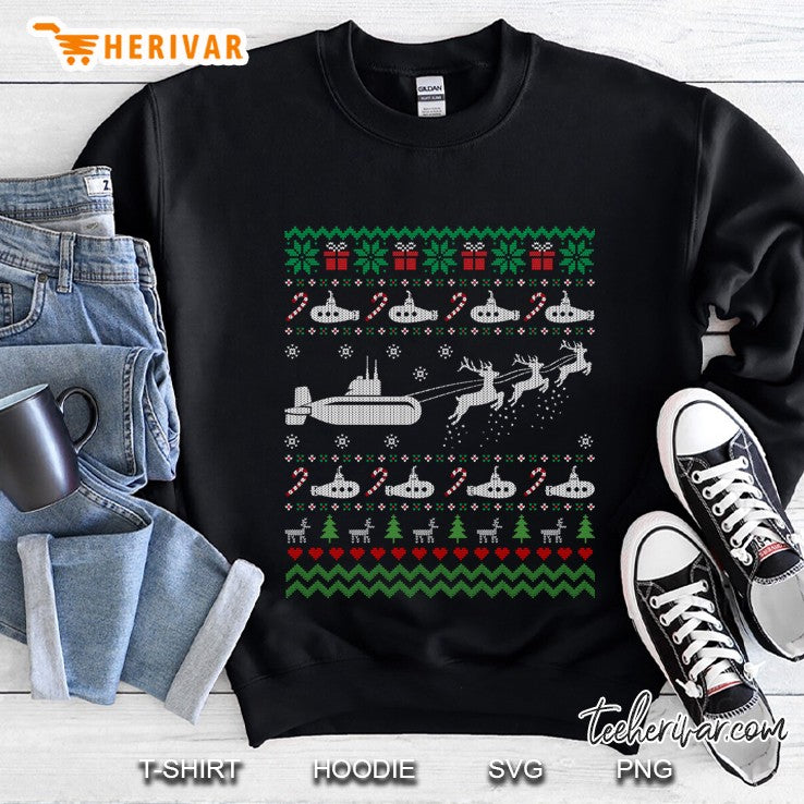 Navy Submarine Submariner Ugly Christmas Sweatert