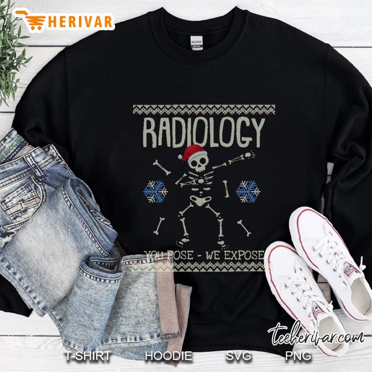Ugly Christmas Sweater Funny Radiology Pose Expose Skeleton