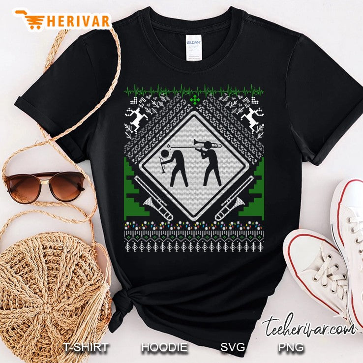 Funny Trombone Christmas Ugly Sweater Shirt Trombonist Xmas