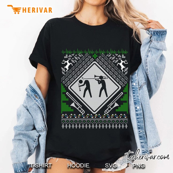 Funny Trombone Christmas Ugly Sweater Shirt Trombonist Xmas