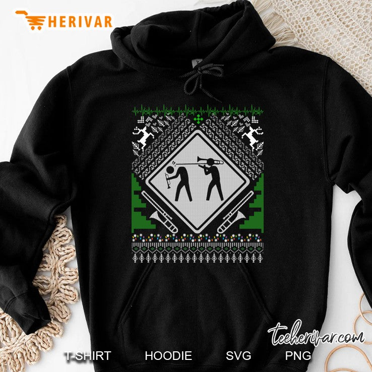 Funny Trombone Christmas Ugly Sweater Shirt Trombonist Xmas