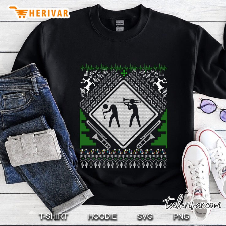 Funny Trombone Christmas Ugly Sweater Shirt Trombonist Xmas
