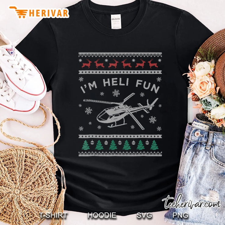 Helicopter Ugly Christmas Sweater , Heli Pilot Tee