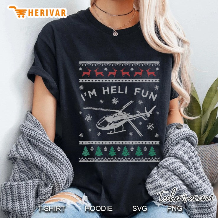 Helicopter Ugly Christmas Sweater , Heli Pilot Tee