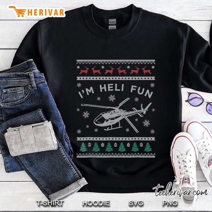 Helicopter Ugly Christmas Sweater , Heli Pilot Tee
