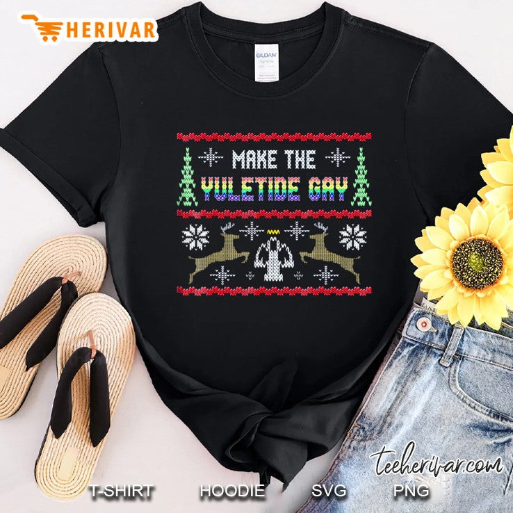 Gay Christmas Shirt Yuletide Ugly Sweater Party