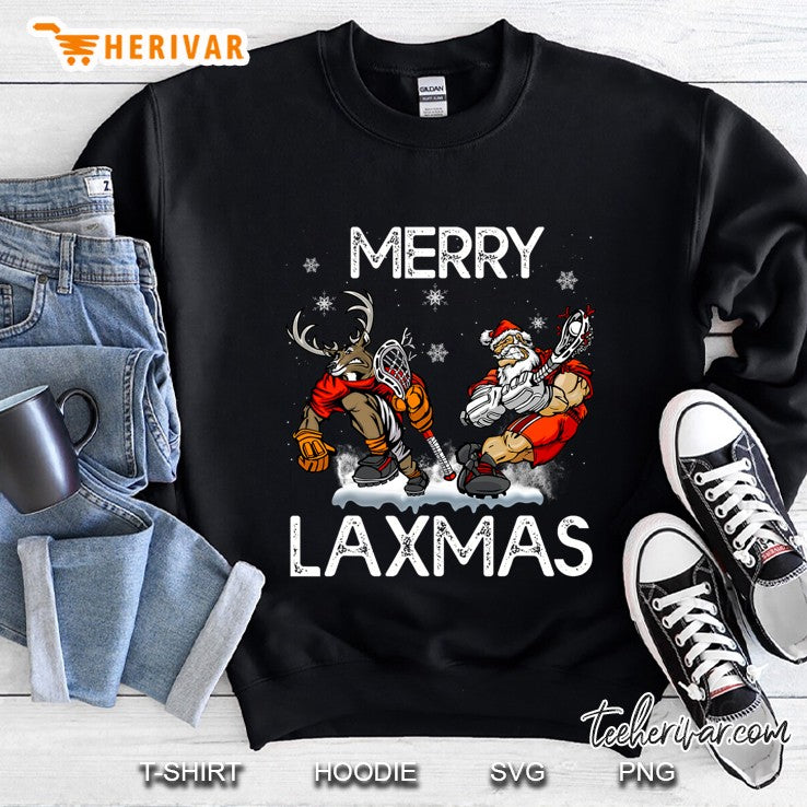 Lacrosse Santa Reindeer Merry Laxmas Ugly Christmas Sweater