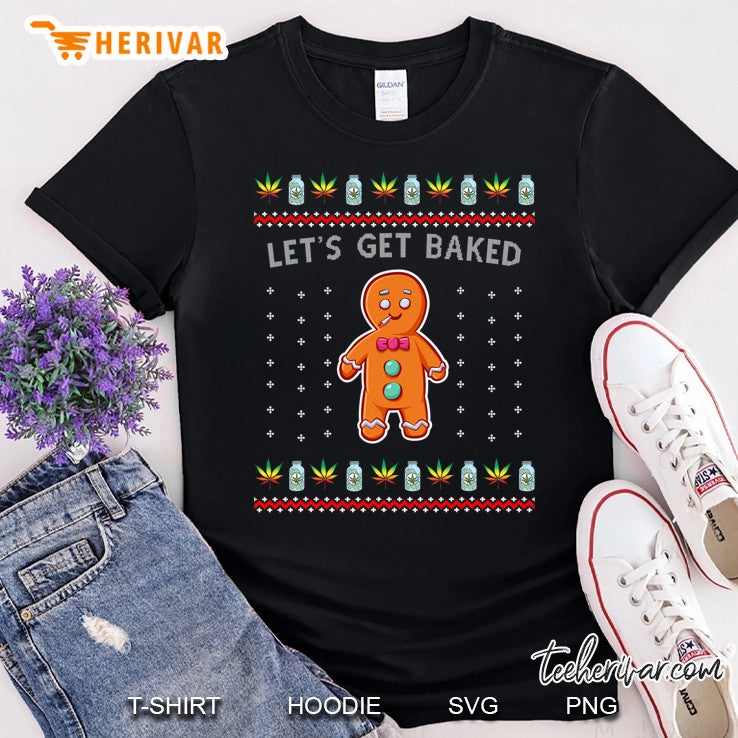 Ugly Christmas Sweater Let’s Get Baked Gingerbread Weed