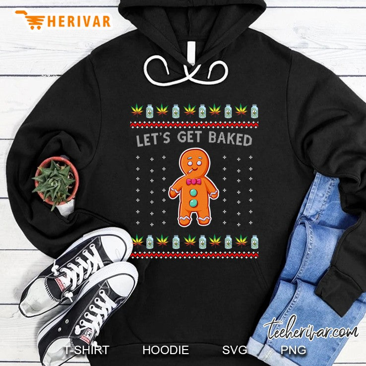 Ugly Christmas Sweater Let’s Get Baked Gingerbread Weed
