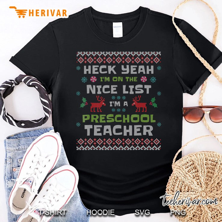 Preschool Pre-K Teacher Ugly Christmas Sweater Xmas