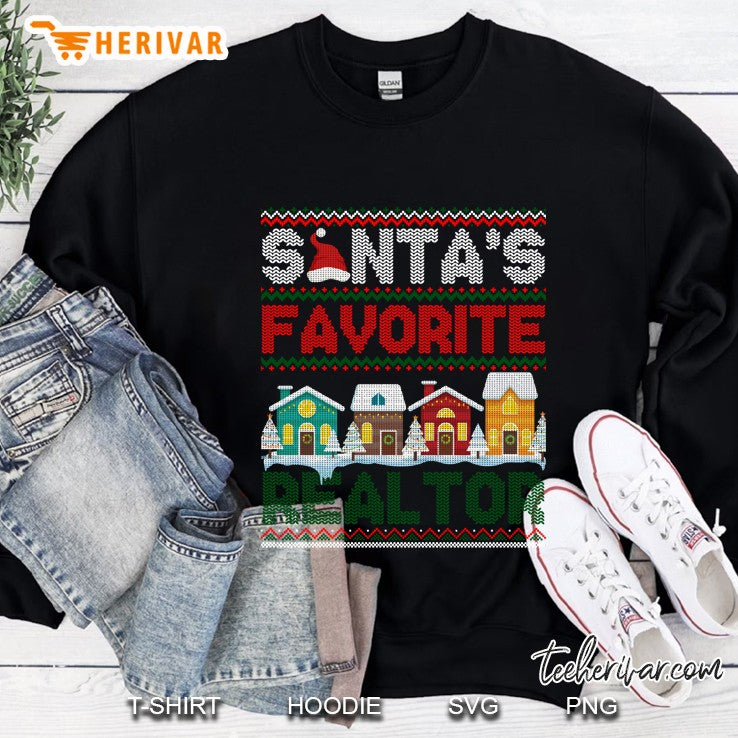 Funny Santa’s Favorite Realtor Christmas Gift Ugly Sweater