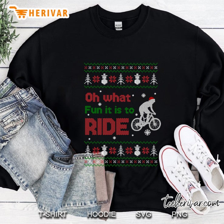 Oh What Fun It Is To Ride Bike Ugly Christmas Sweater
