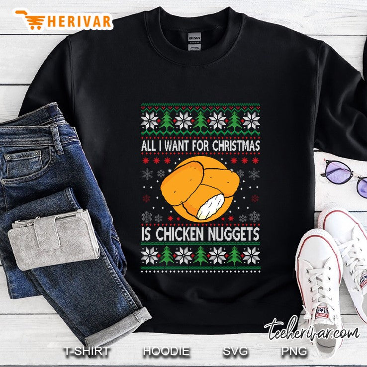 Chicken Nuggets Ugly Christmas Sweater Design