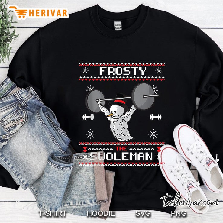 Frosty The Swoleman Ugly Christmas Sweater Funny Snowman Gym