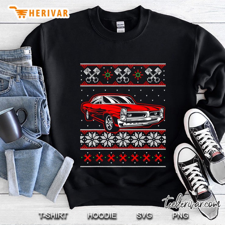 Mechanics Ugly Christmas Sweater Style Muscle Car