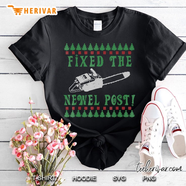 Ugly Christmas Sweater Tshirt Design Fixed The Newel Post