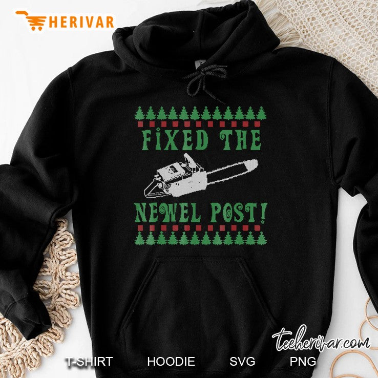Ugly Christmas Sweater Tshirt Design Fixed The Newel Post