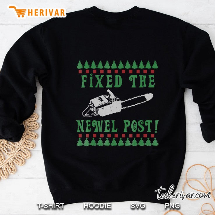 Ugly Christmas Sweater Tshirt Design Fixed The Newel Post