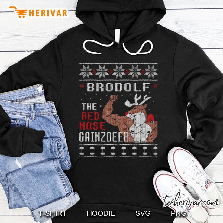 Brodolf The Red Nose Gainzdeer Gym Ugly Christmas Sweaters