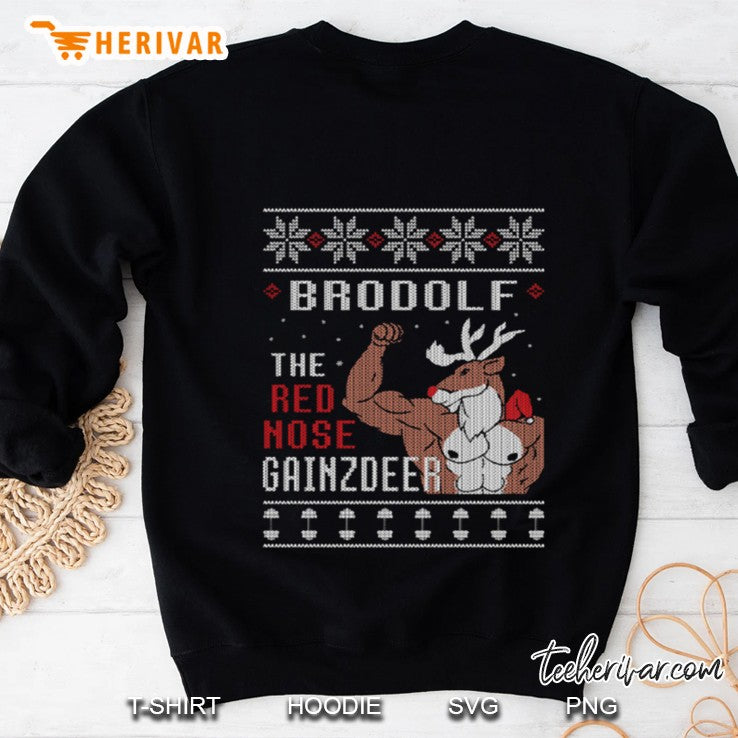 Brodolf The Red Nose Gainzdeer Gym Ugly Christmas Sweaters