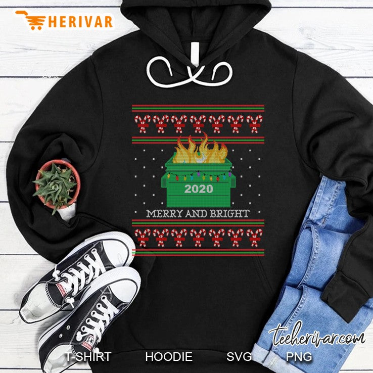 Merry And Bright 2020 Dumpster Fire Ugly Christmas Sweater