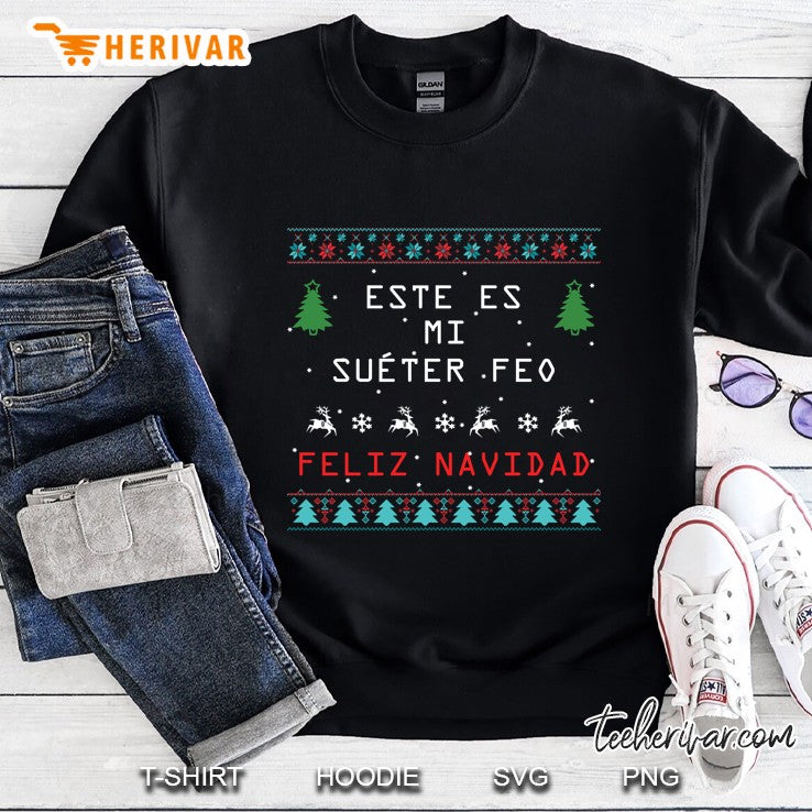 Camisa De Navidad Suéter Feo Ugly Sweater In Spanish