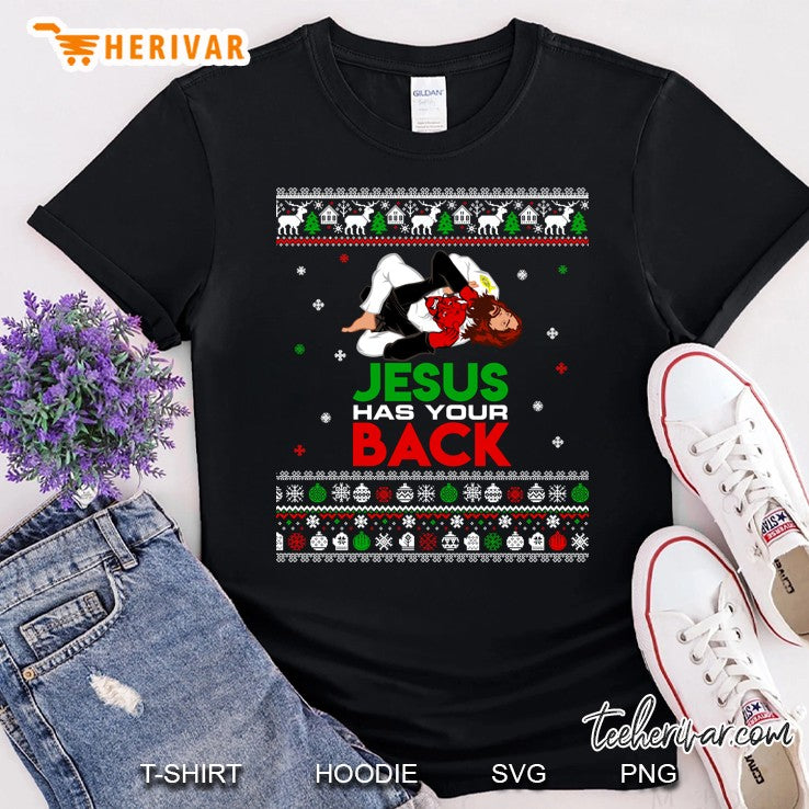 Jesus Has Your Back Ugly Christmas Sweater Christmas