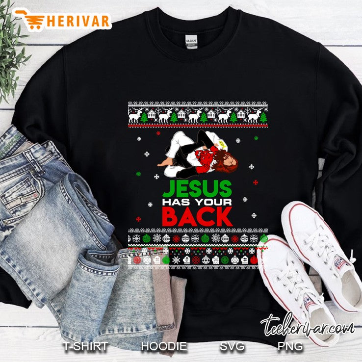 Jesus Has Your Back Ugly Christmas Sweater Christmas