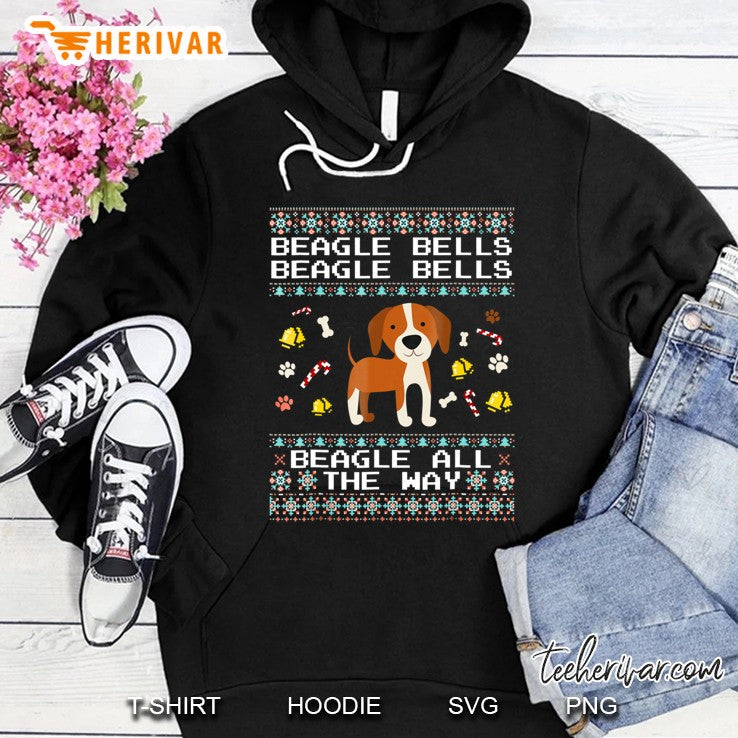 Beagle Bells Beagle All The Way Ugly Sweater Christmas Shirt