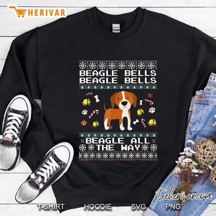 Beagle Bells Beagle All The Way Ugly Sweater Christmas Shirt
