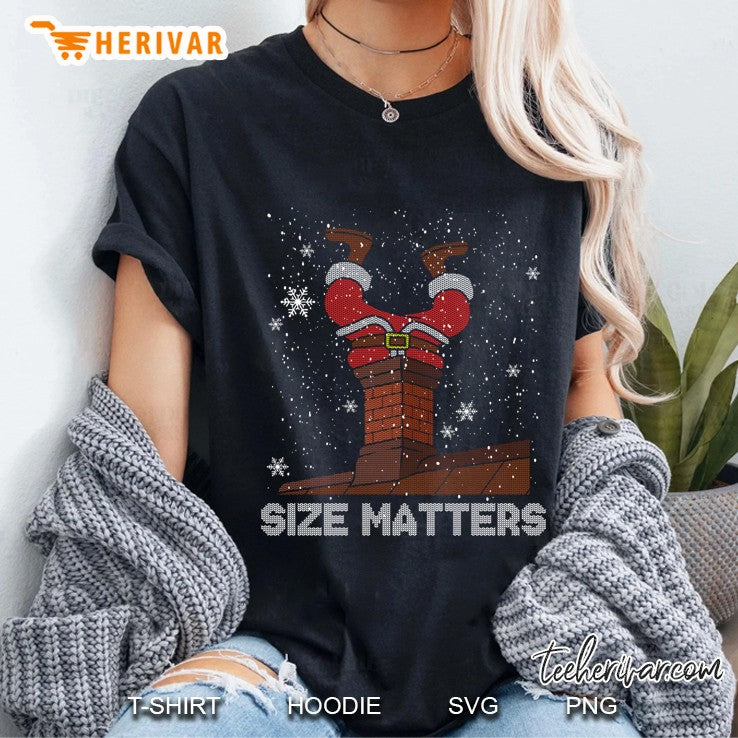 Size Matters Fat Santa Claus Chimney Ugly Christmas Sweater