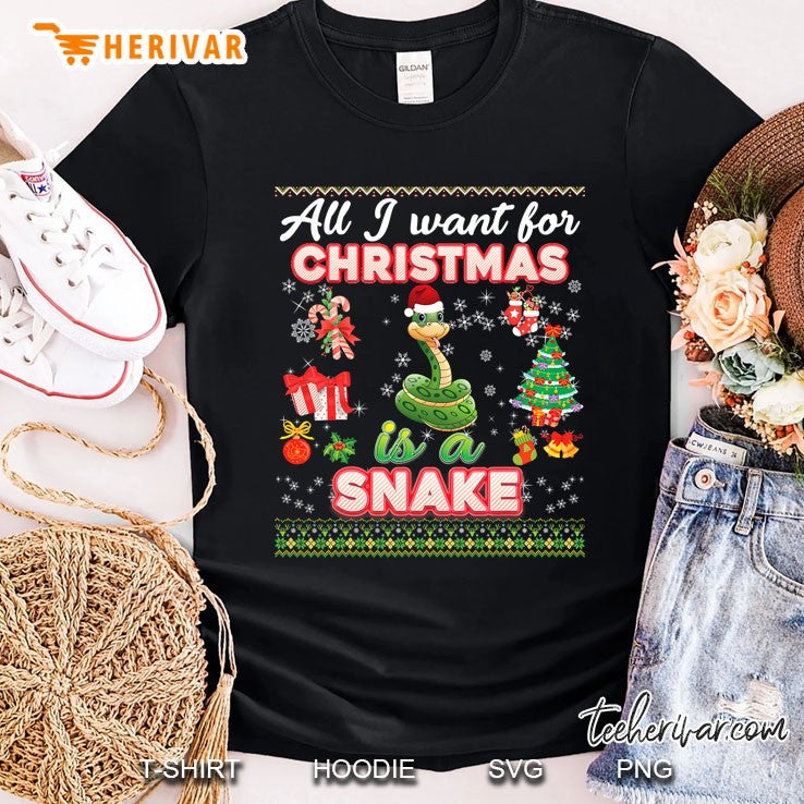 All I Want For Christmas Is A Snake Ugly Sweater Farmer Xmas