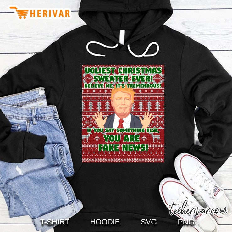 Trump Ugly Christmas Sweater Ugliest Sweater Fake News