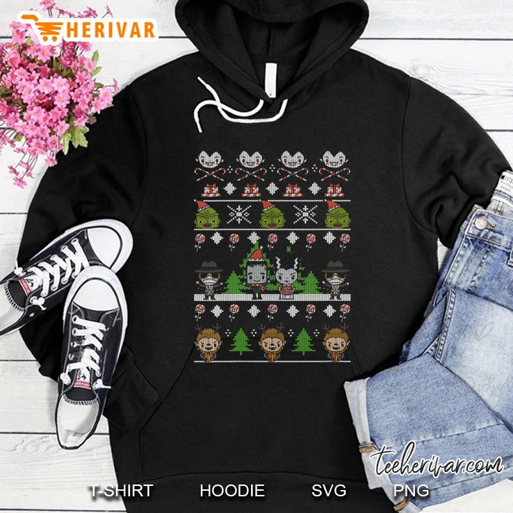 Womens Universal Monsters Christmas Group Ugly Sweater Style