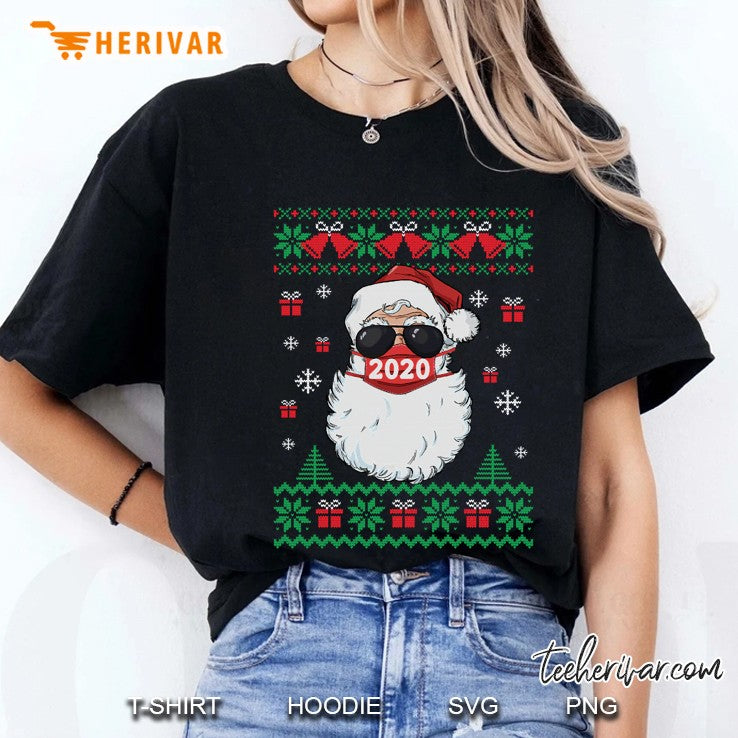 Santa Face Mask Ugly Christmas Sweater 2020 Family Pajamas