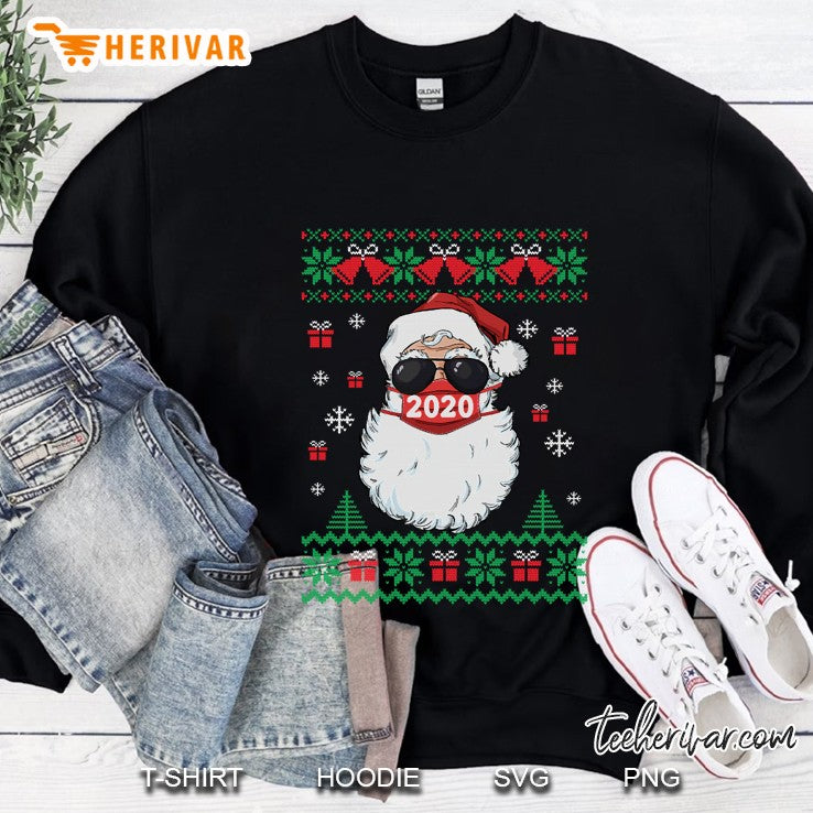 Santa Face Mask Ugly Christmas Sweater 2020 Family Pajamas
