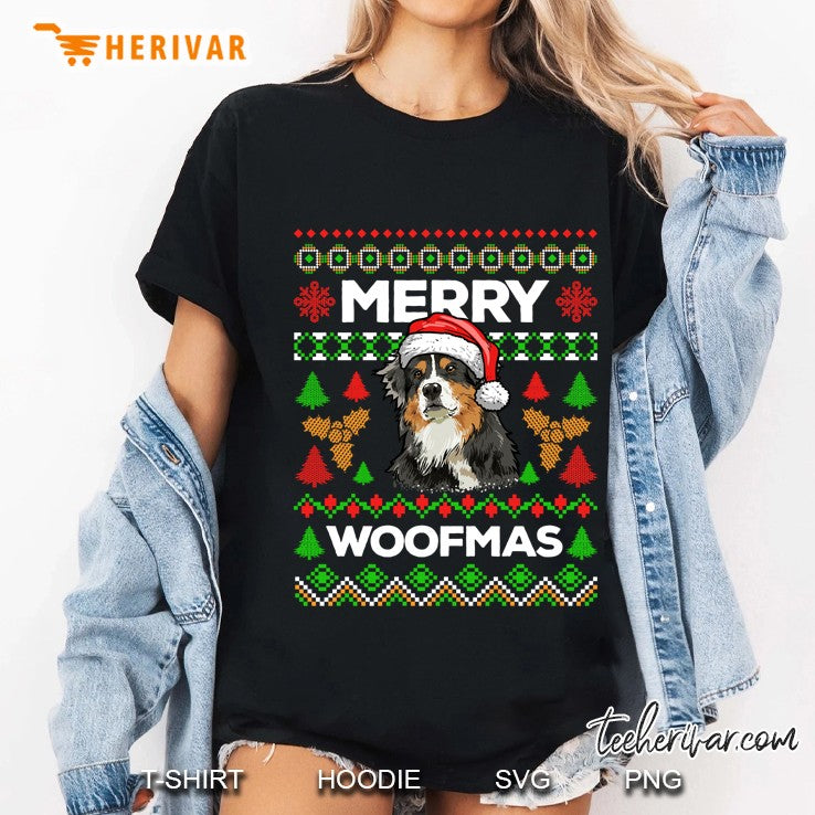 Merry Woofmas Ugly Sweater Christmas Australian Shepherd