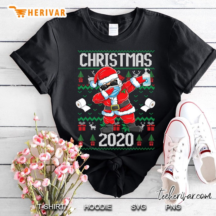 Funny Christmas 2020 Santa Dabbing Wearing Mask Ugly Sweater